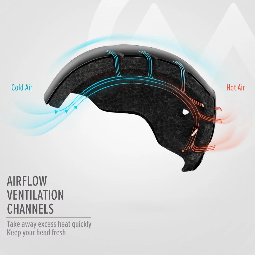 Black Adjustable Ski Helmet J393