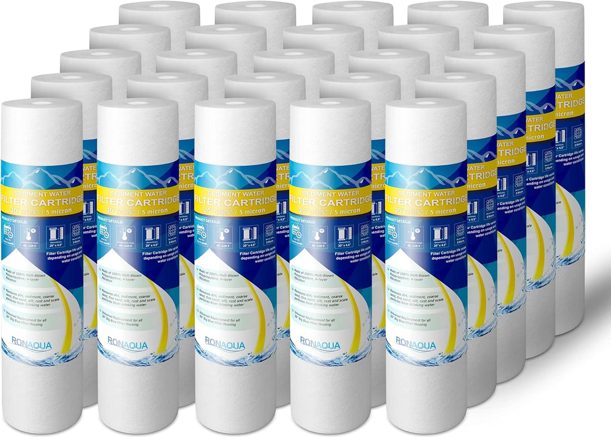 5 Micron 4.5”x 20 Water Filter Cartridges Pack of 2 Q605