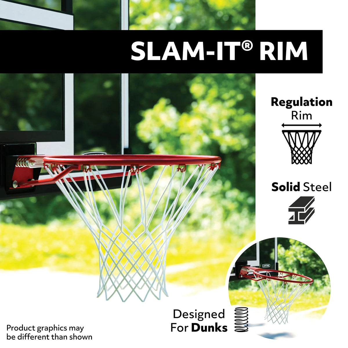 44 inch Polycarbonate Basketball Backboard and Rim Combo E308