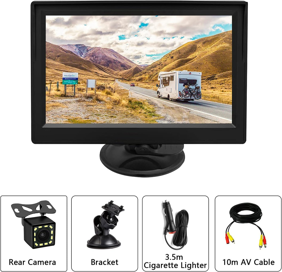 Waterproof Night Vision Backup Camera and Monitor Kit with 4.3 Inch LCD Monitor T114