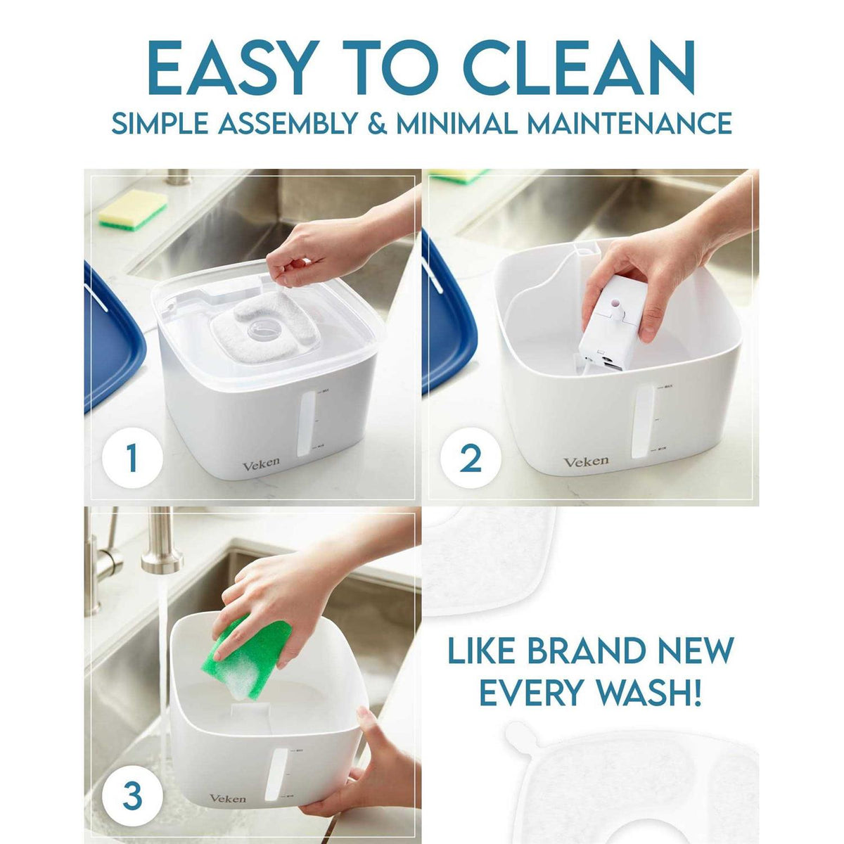 95oz/2.8L Automatic Cat Water Fountain with Smart Pump R6039