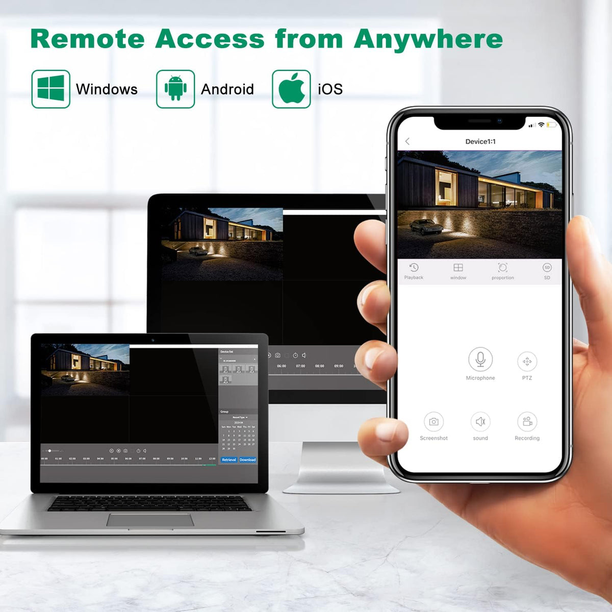 8 Channel 2X IP Cameras 2X PTZ Cameras 1TB HDD Wireless Outdoor Security Camera System R404