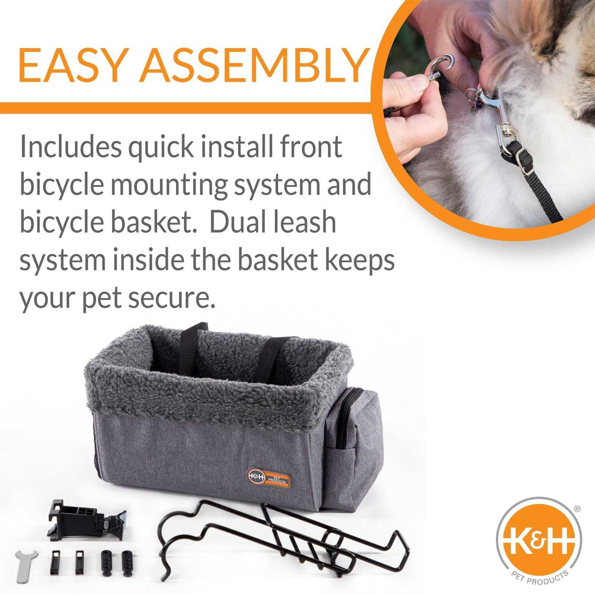 Gray Pet Travel Bike Basket K254097