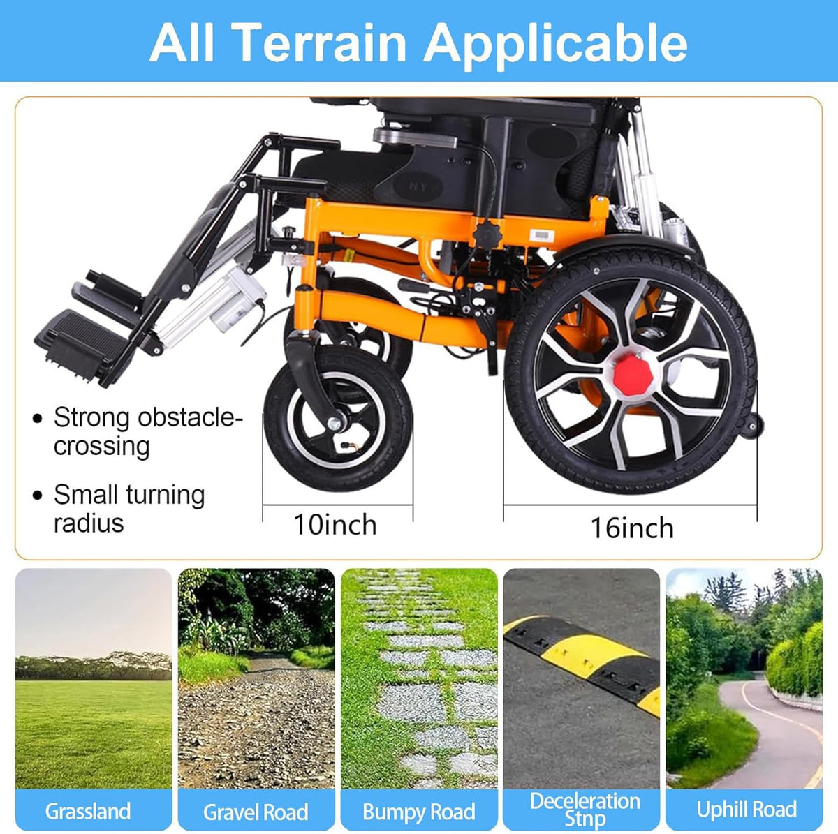 Reclining Foldable Electric Wheelchair with Adjustable Backrest and Pedal, 500W Motor, 20 Mile Range, 12AH Lithium Battery V949246