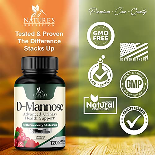 180 Capsules D-Mannose & Cranberry Extract 1350mg D353