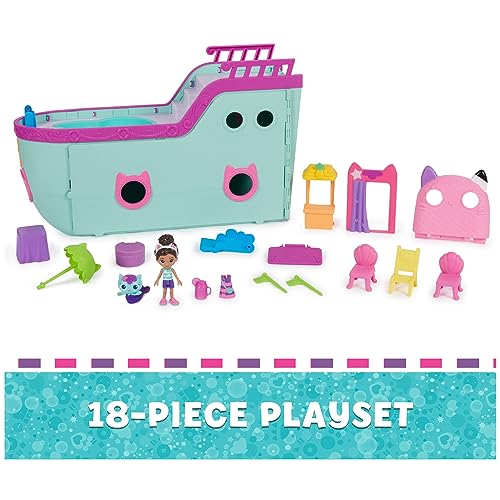 Travel Themed Figure Set with Gabby Doll, 5 Cat Toy Figures, Surprise Toys & Dollhouse Accessories D8930
