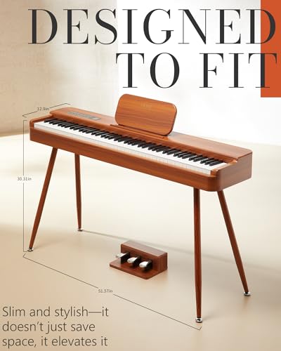 88-Key Graded Hammer Action Digital Piano with Triple Pedal and Stand F328735
