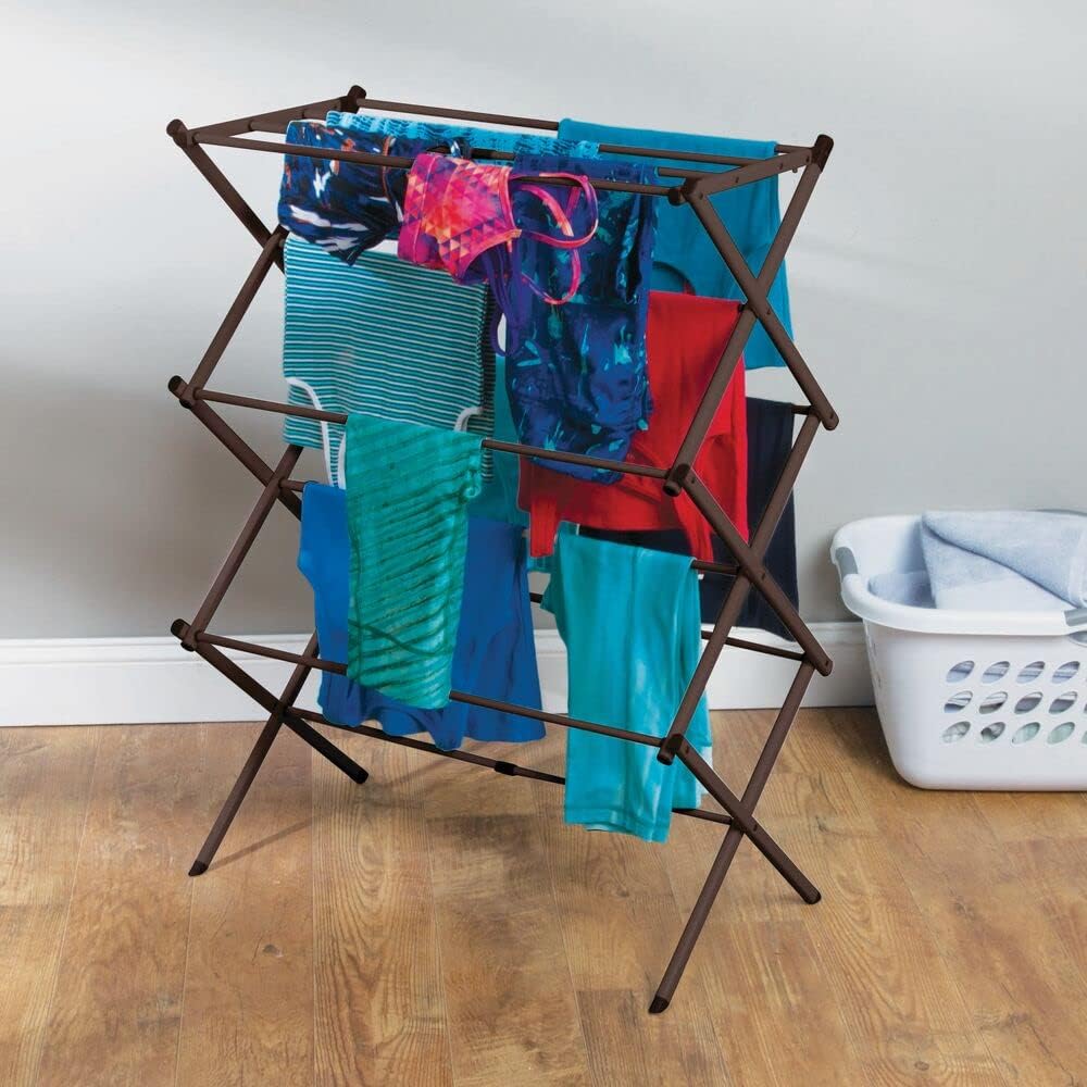 Bronze Tall Foldable Laundry Drying Rack H589517