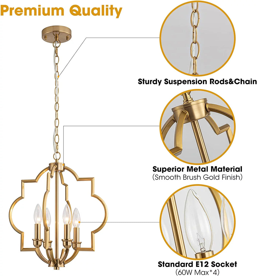 Gold 4 Light Chandelier R15617