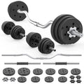 66LB 2 in 1 Adjustable Dumbbell Set with Connecting Rod Black B92013