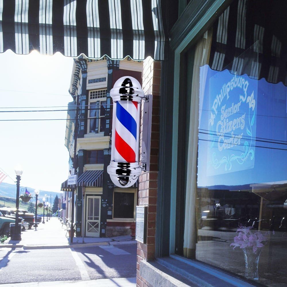 2 Packs 28'' LED Barber Pole Light, Red White Blue LED Strips Y32946