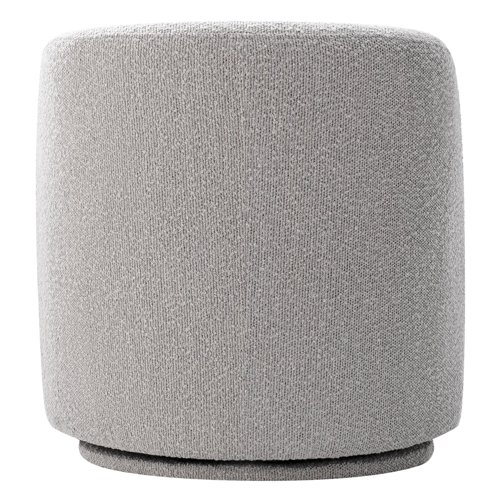 White Boucle Fabric Barrel Accent Chair G276122