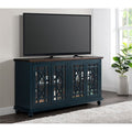 63" TV Stand Catalina Blue with Walnut Top S1474