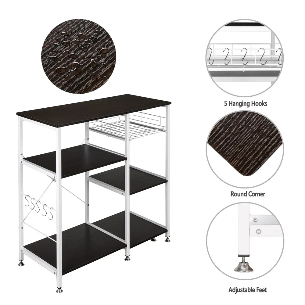 Dark Brown 3-Tier Kitchen Baker's Rack X198