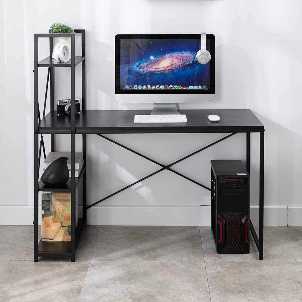 48" Computer Desk with Storage Shelves Black S372