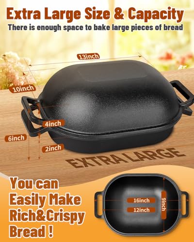 9.5QT Pre-Seasoned Oval Cast Iron Dutch Oven with Lid I192989