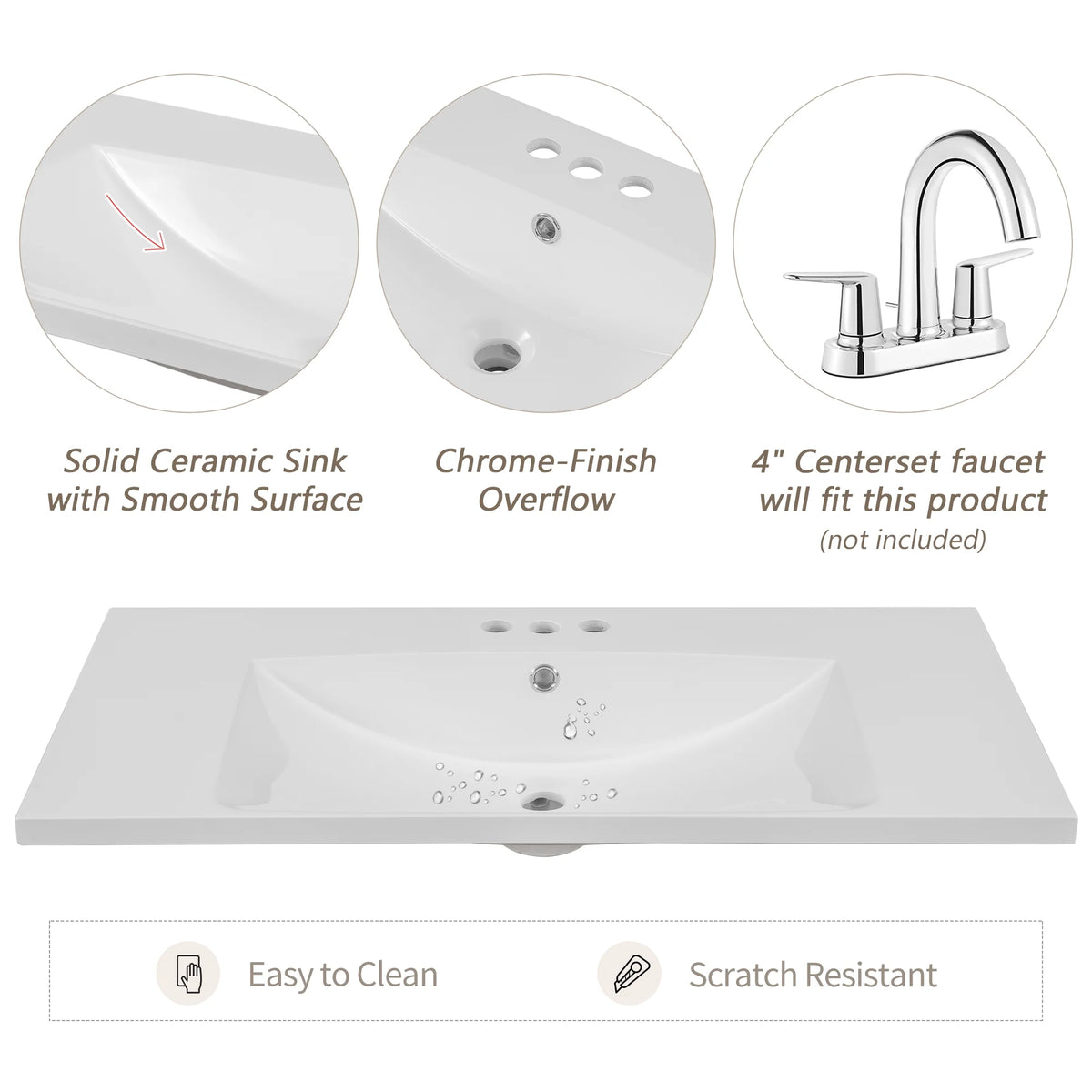 36" Grey Bathroom Vanity with Sink and Storage Cabinet I99992