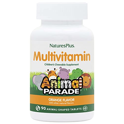 90 Animal-Shaped Chewable Multivitamin Orange Flavor Vegetarian Gluten Free U6716