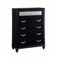 Black 5 Drawer Wooden Chest F111