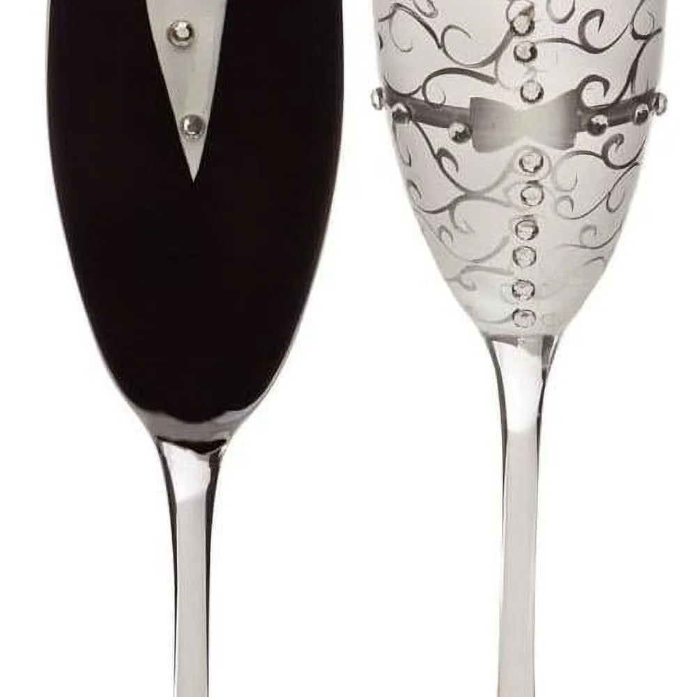 8 Oz. Wedding Champagne Toasting Flute Glasses, Set Of 2 L531607