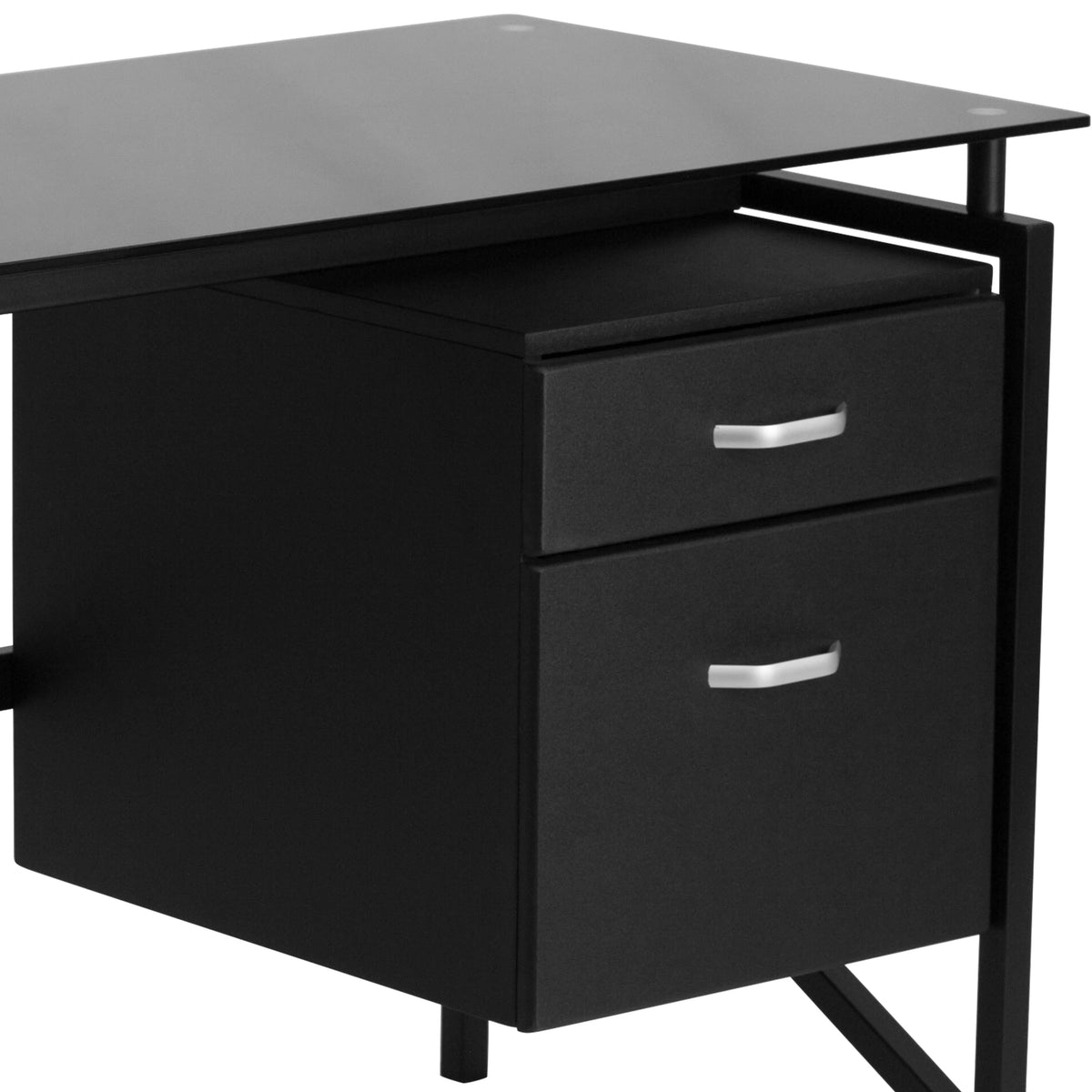 Glass Desk with Two Drawer Pedestal L187715