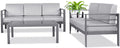 Metal Patio Sectional Sofa with Waterproof Cushion and Coffee Table（3 Pieces） S963