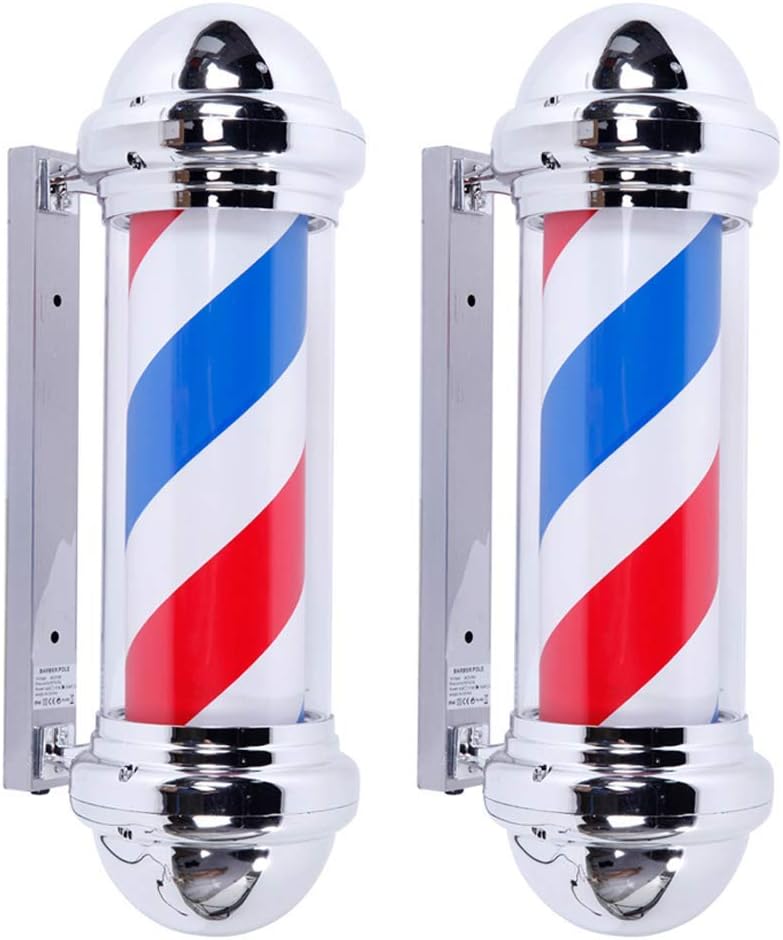 2 Packs 28'' LED Barber Pole Light, Red White Blue LED Strips Y32946