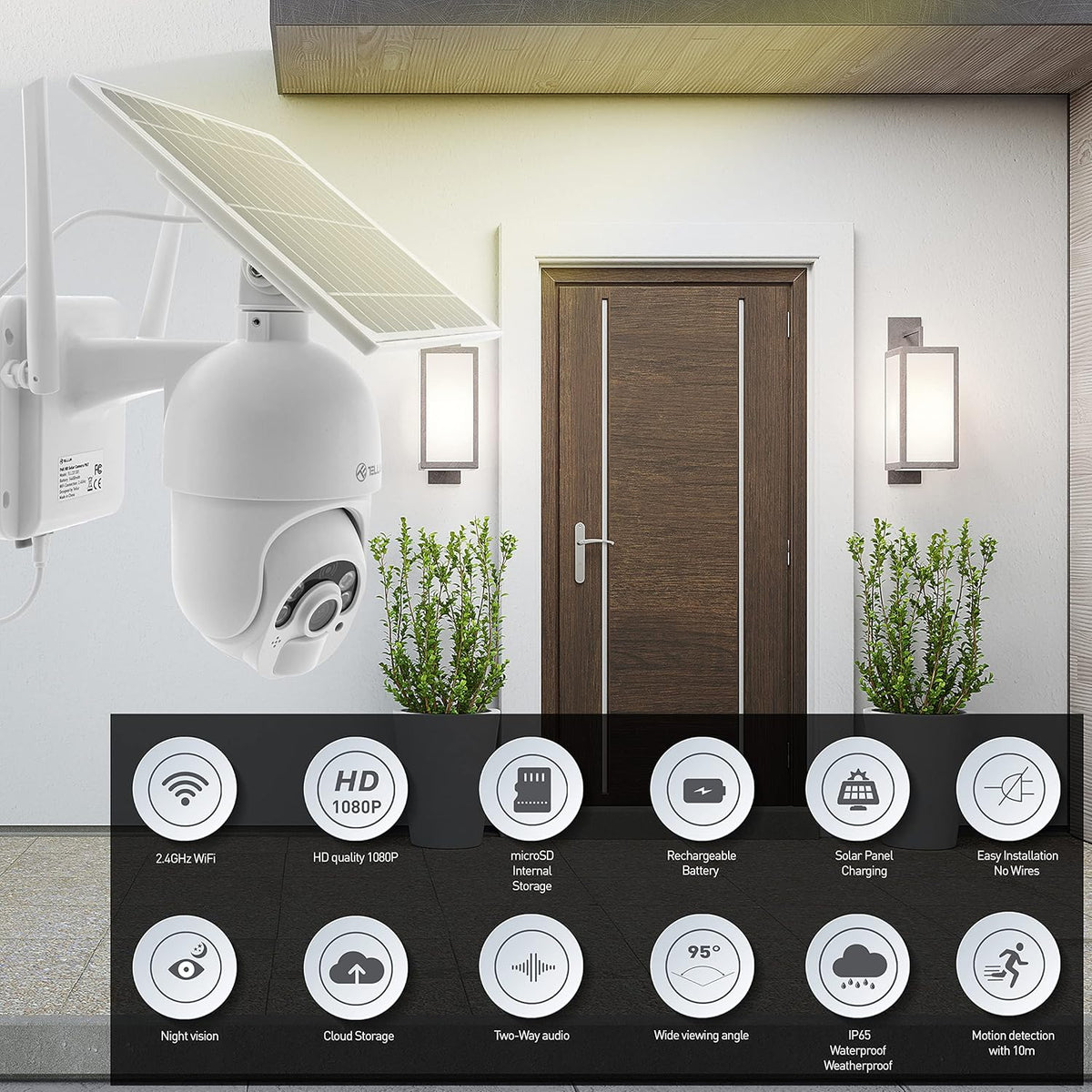 Solar Wireless Full HD Security Camera with Night Vision G34791
