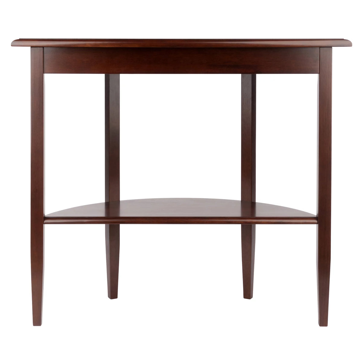 Walnut Half Moon Console Table with Drawer and Shelf N157063