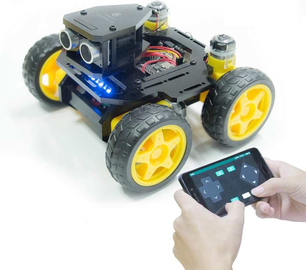 4WD Smart WiFi Robot Car Kit Compatible with Arduino UNO R3 J104
