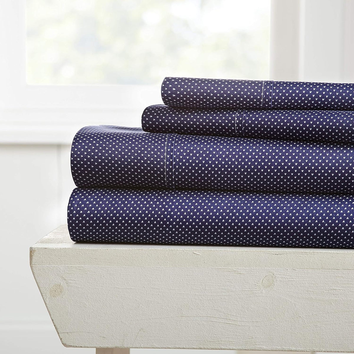 Rose Pattern 4 Piece Bed Sheet Set Queen Light Gray B561