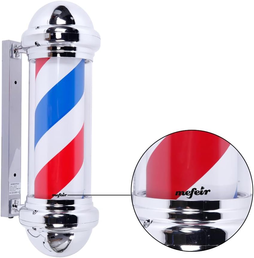 2 Packs 28'' LED Barber Pole Light, Red White Blue LED Strips Y32946