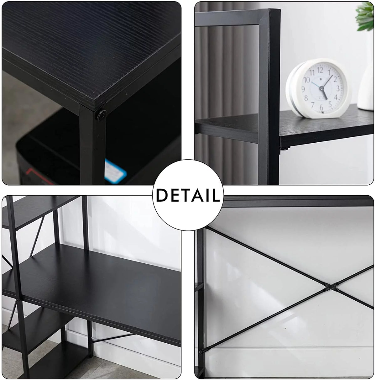 48" Computer Desk with Storage Shelves Black S372