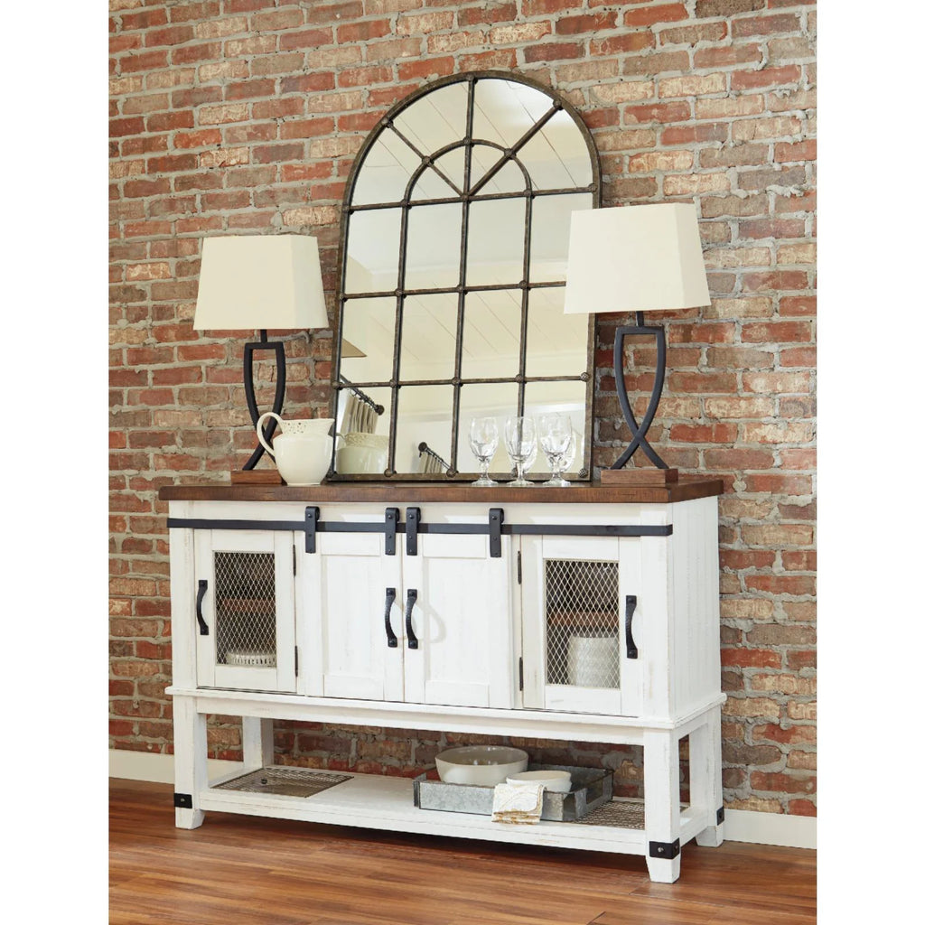 4 Door Server in White and Brown J899618