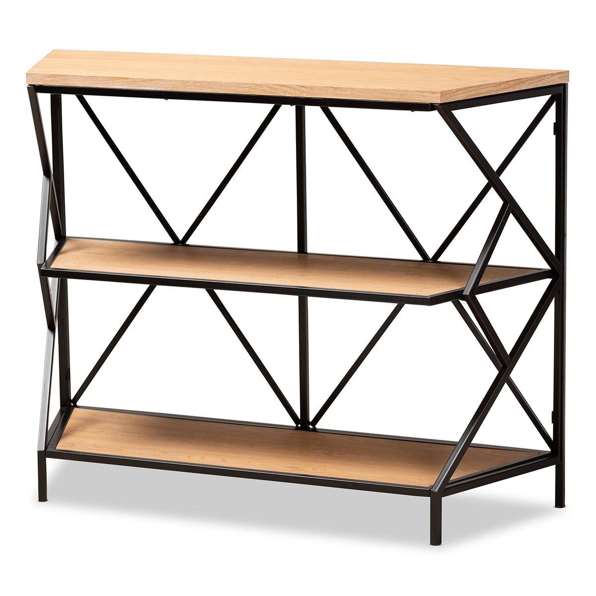 3-Tier Console Table Walnut Brown W979264