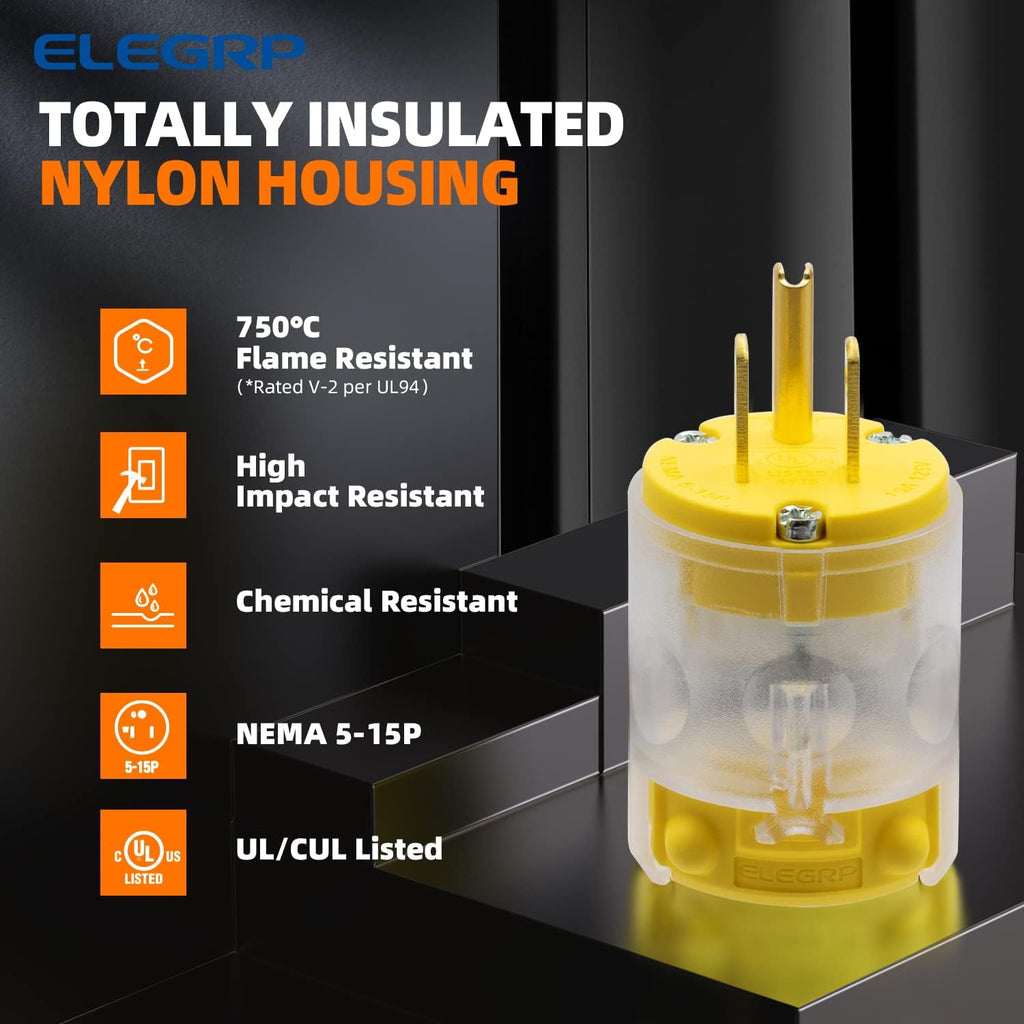 Yellow 5 Set Electrical Plug and Connector Set S763