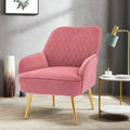 Dark Green Velvet Accent Chair with Gold Leg O78853