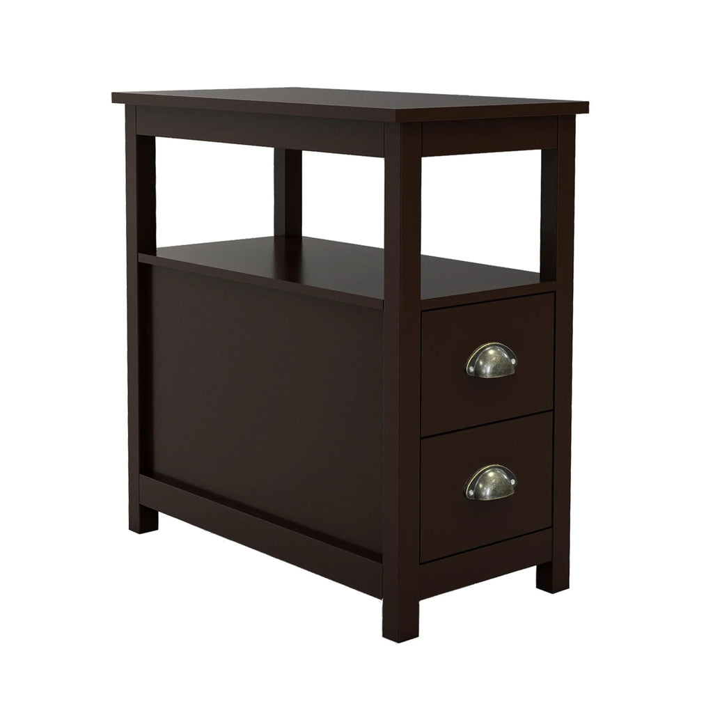 Narrow End Table with 2 Drawers and 1 Open Shelf J532208