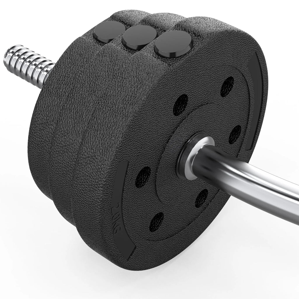 66LB 2 in 1 Adjustable Dumbbell Set with Connecting Rod Black B92013