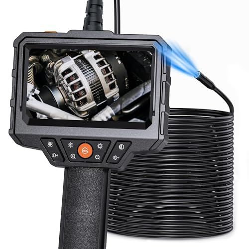 Handheld Borescope 4.3'' HD 1080P Endoscope with 50ft Semi-Rigid Cable X9919