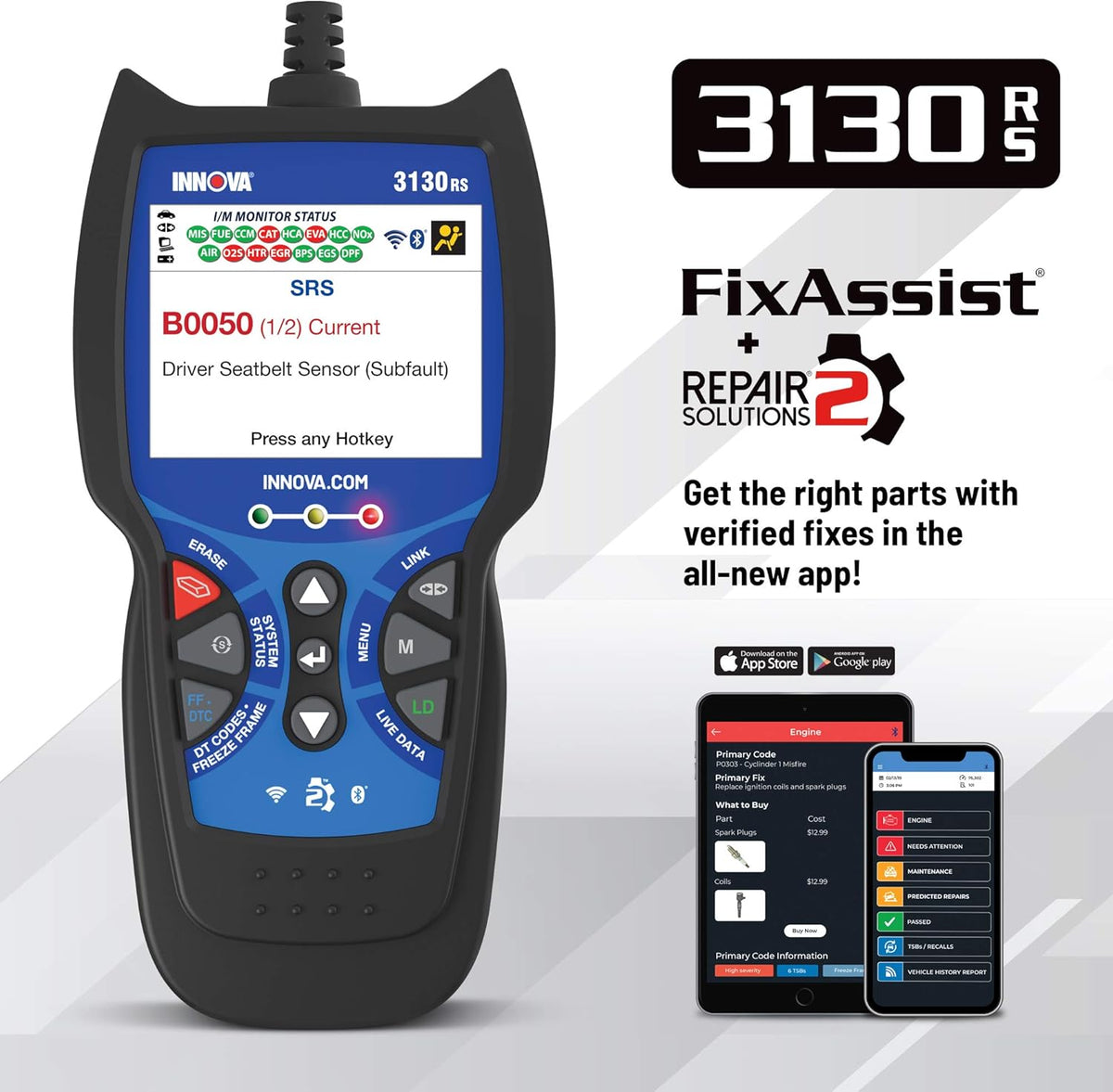 OBD2 Scanner Car Code Reader with ABS SRS Live Data V484