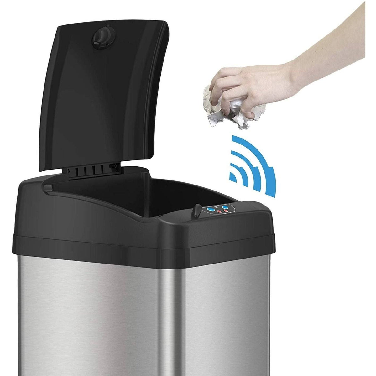 13 Gallon Stainless Steel Sensor Trash Can T38858