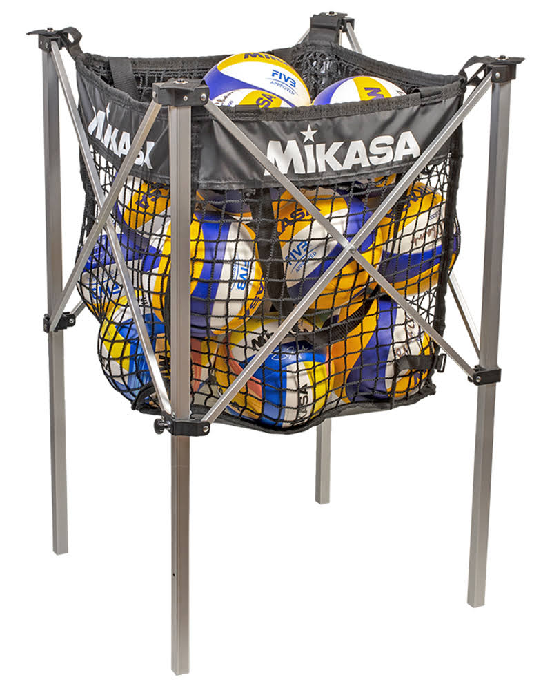 Collapsible Black Volleyball Cart X25717