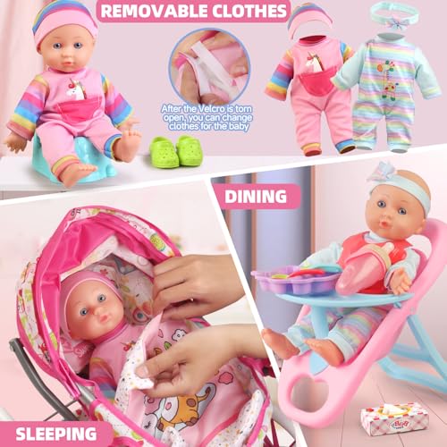 24 PCS Baby Doll Stroller Set with Doll Clothes N799095