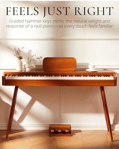 88-Key Graded Hammer Action Digital Piano with Triple Pedal and Stand F328735