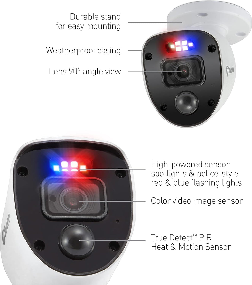 8 Channel 8 Cameras Wired DVR CCTV Security Camera System 1080p Full HD 1TB HDD Color Night Vision R562