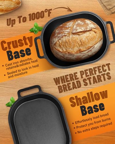 9.5QT Pre-Seasoned Oval Cast Iron Dutch Oven with Lid I192989