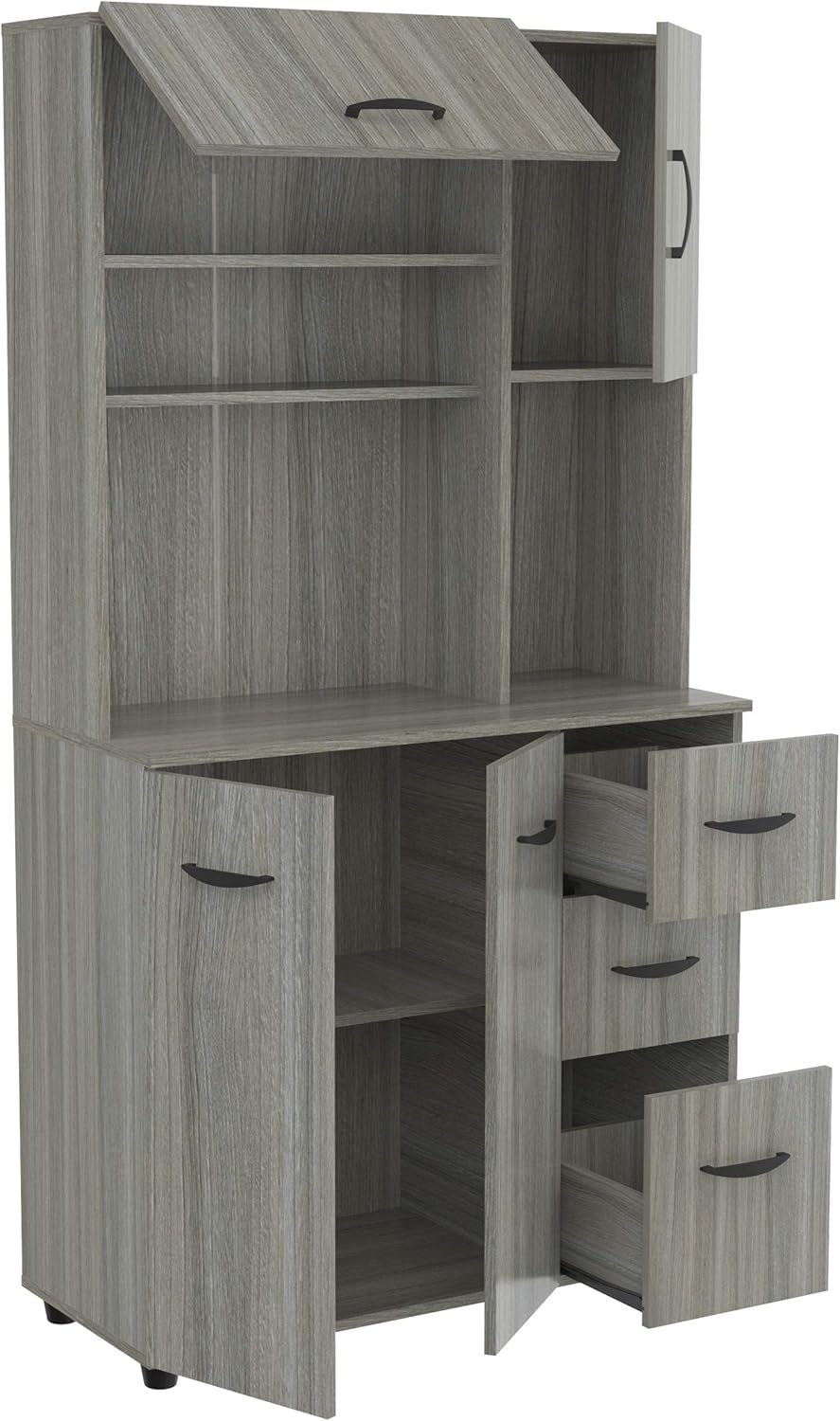 Smoke Oak Microwave Storage Cabinet D624589