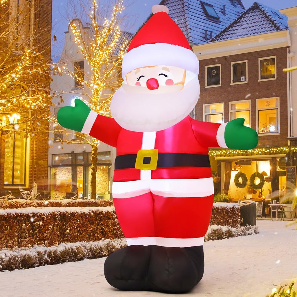 5 FT Christmas Inflatables Santa Claus Outdoor Decorations Blow Up Yard Standing Santa with Built-in LEDs L513