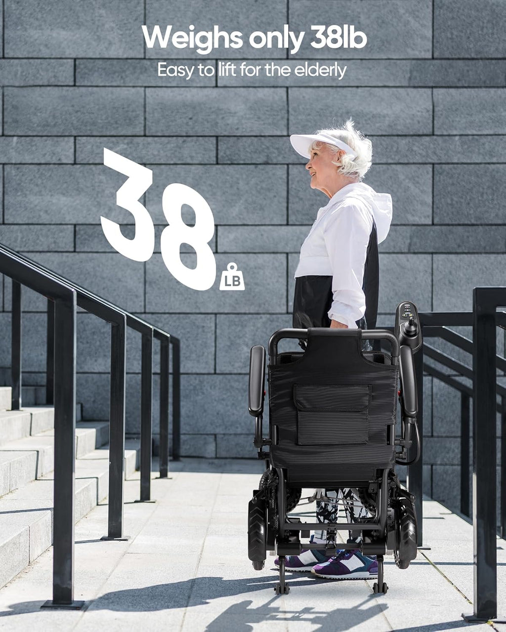 Super Lightweight 38lbs Foldable Electric Wheelchair W40206